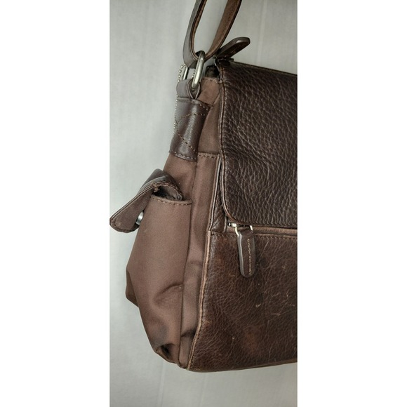 vintage brown leather Fossil crossbody messenger bag Y2k 90s professional Indie - Picture 5 of 13